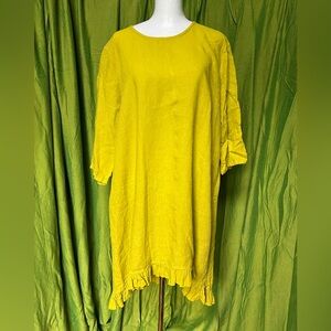 Chartreuse Linen Oversized Top by Bryn Walker